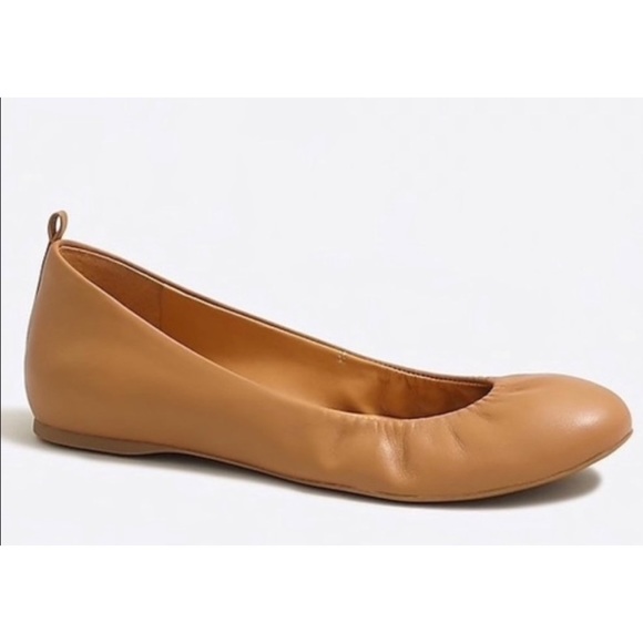 J.Crew Anya Burnt Sienna Leather Ballet Flats